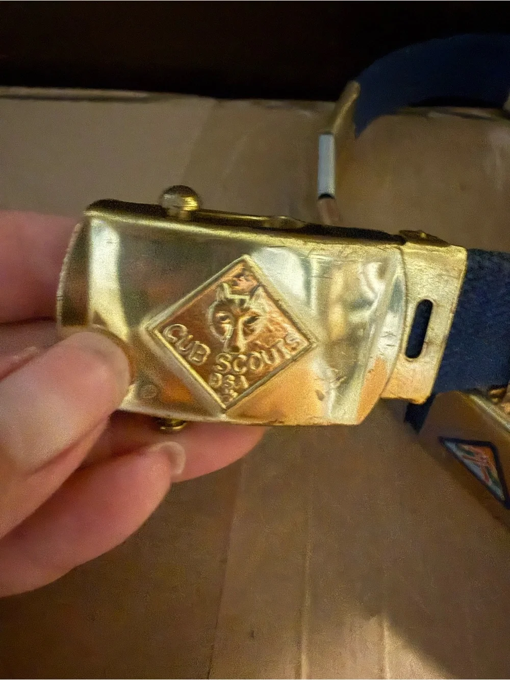 Cub Scouts Vintage Belt With Merit Badge Slides